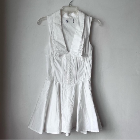 Princess Polly Dresses & Skirts - Princess Polly White Haworth Collared Lacy Coquette